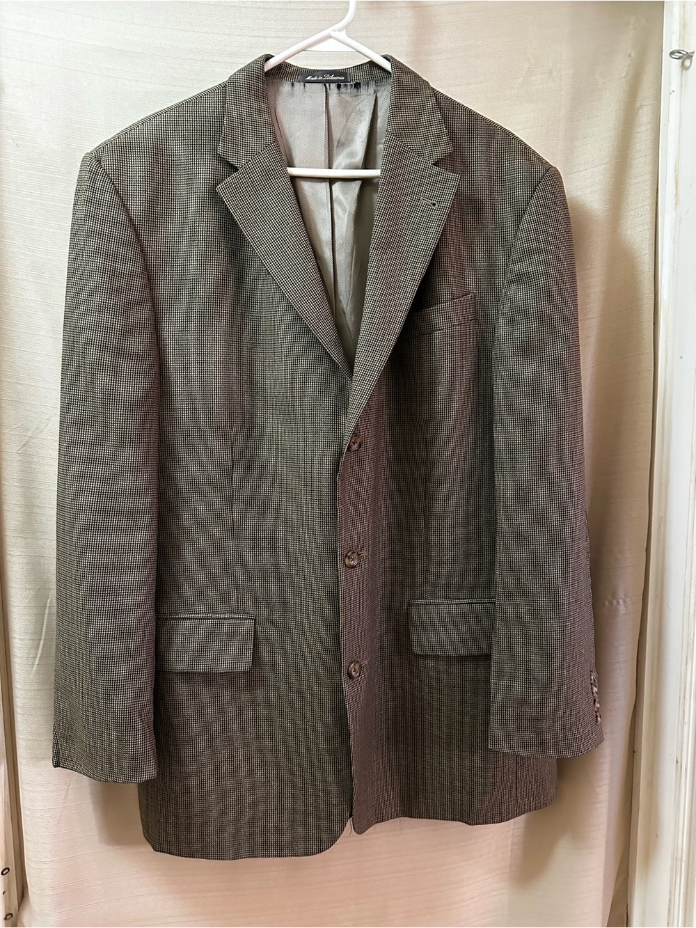 Vintage Oscar de la Renta 100% Wool Houndstooth Blazer Mens Sport Coat Jacket